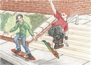 Jiang And Robin Skating By Wanderer Riha